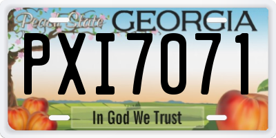 GA license plate PXI7071