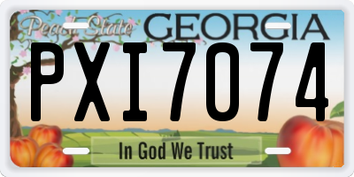 GA license plate PXI7074