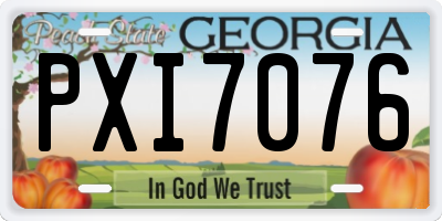 GA license plate PXI7076