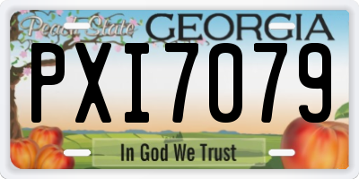 GA license plate PXI7079