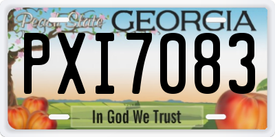 GA license plate PXI7083