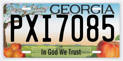 GA license plate PXI7085