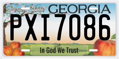 GA license plate PXI7086