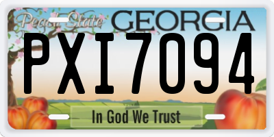 GA license plate PXI7094