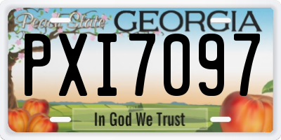 GA license plate PXI7097