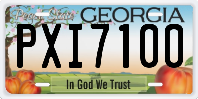 GA license plate PXI7100