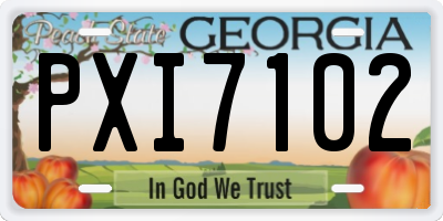 GA license plate PXI7102