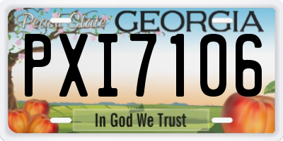 GA license plate PXI7106