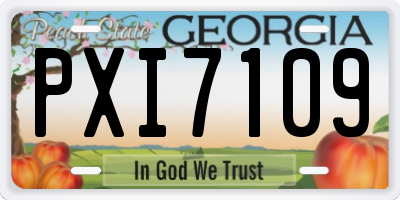GA license plate PXI7109