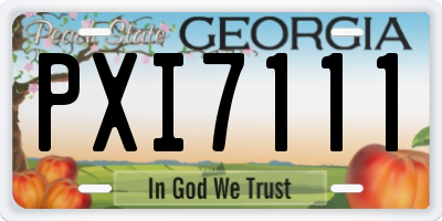 GA license plate PXI7111