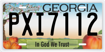 GA license plate PXI7112