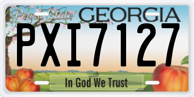 GA license plate PXI7127