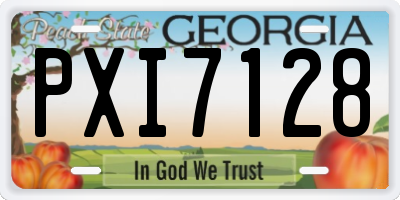GA license plate PXI7128