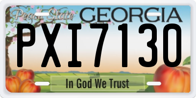 GA license plate PXI7130