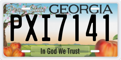 GA license plate PXI7141