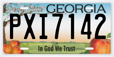 GA license plate PXI7142