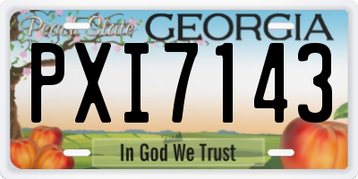 GA license plate PXI7143