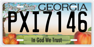GA license plate PXI7146