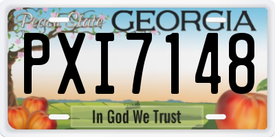 GA license plate PXI7148