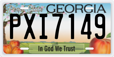 GA license plate PXI7149