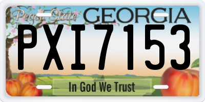 GA license plate PXI7153