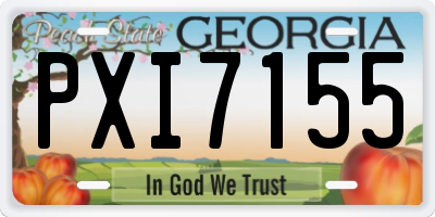GA license plate PXI7155