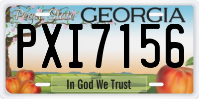 GA license plate PXI7156