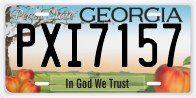 GA license plate PXI7157