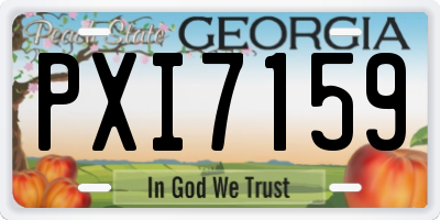 GA license plate PXI7159