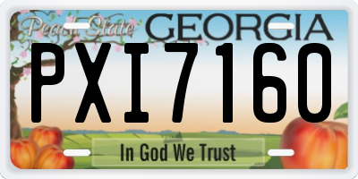 GA license plate PXI7160