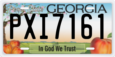 GA license plate PXI7161