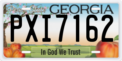 GA license plate PXI7162