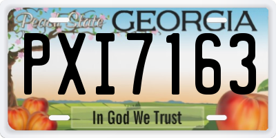 GA license plate PXI7163