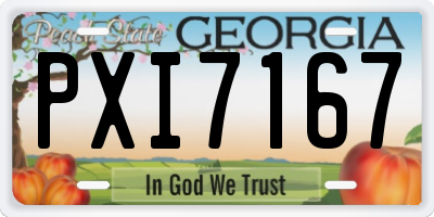 GA license plate PXI7167