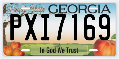 GA license plate PXI7169