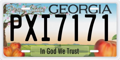 GA license plate PXI7171