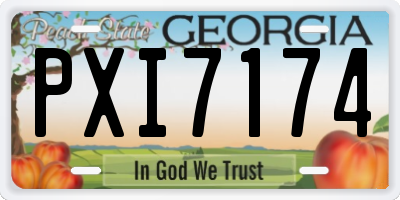 GA license plate PXI7174