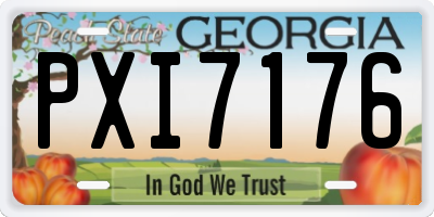 GA license plate PXI7176