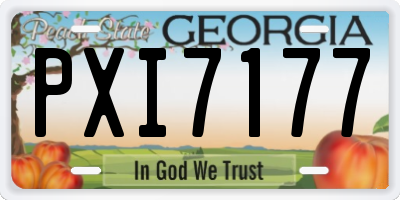 GA license plate PXI7177