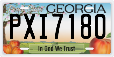 GA license plate PXI7180