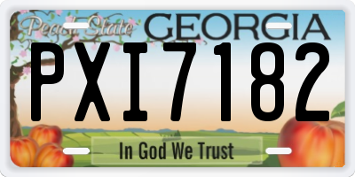 GA license plate PXI7182