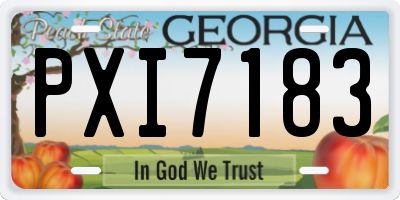 GA license plate PXI7183