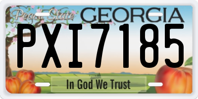 GA license plate PXI7185