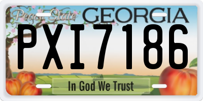 GA license plate PXI7186