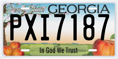GA license plate PXI7187
