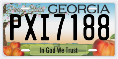 GA license plate PXI7188