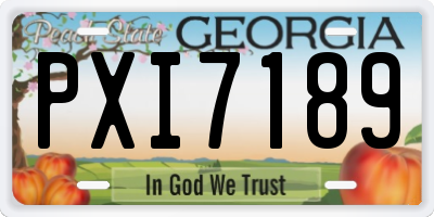 GA license plate PXI7189