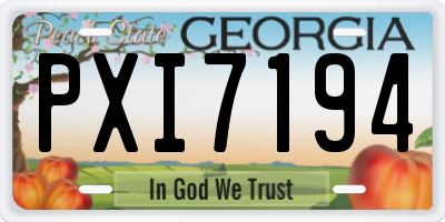 GA license plate PXI7194