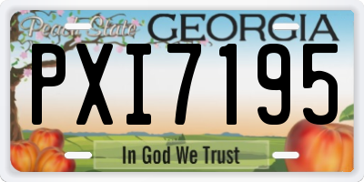 GA license plate PXI7195