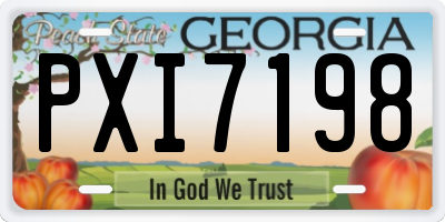 GA license plate PXI7198